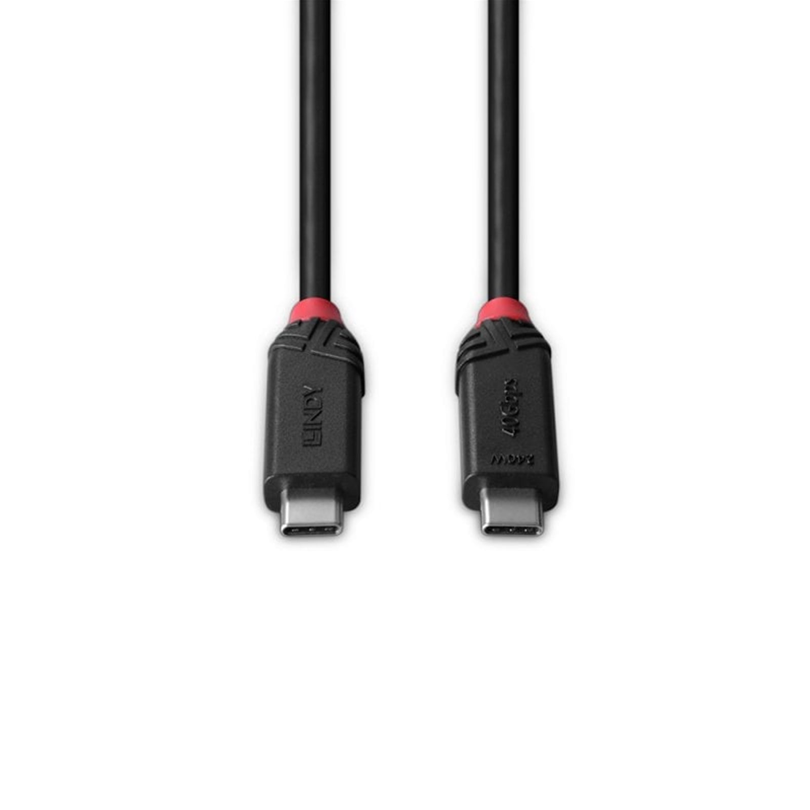 Lindy Black Line 37002 2m USB4 240W Cable, 24 pin USB-C (M) to 24 pin USB-C (M)