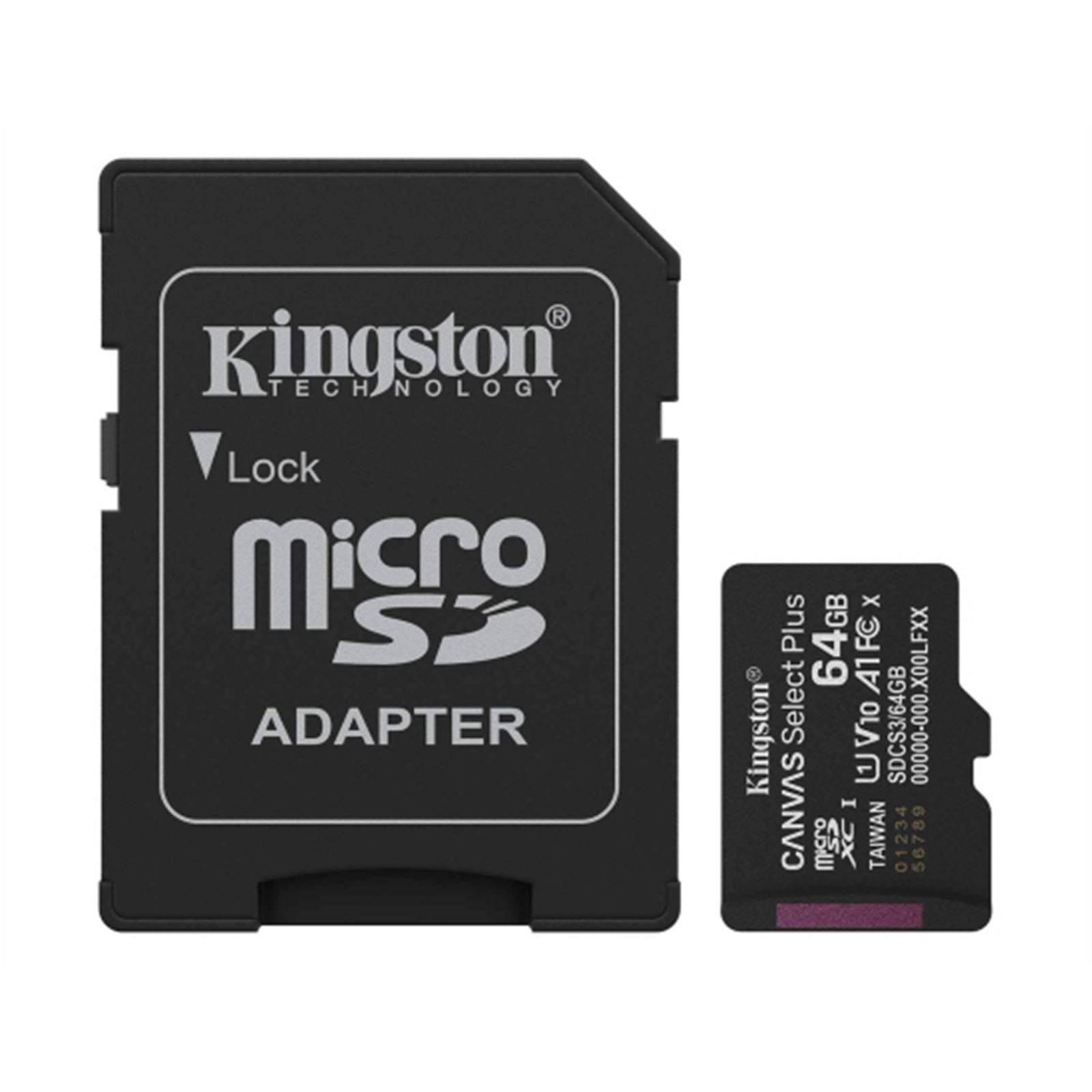 Kingston Canvas Select Plus  SDCS3/64GB 64GB Micro SD UHS-I (U1) Flash Card with Adapter