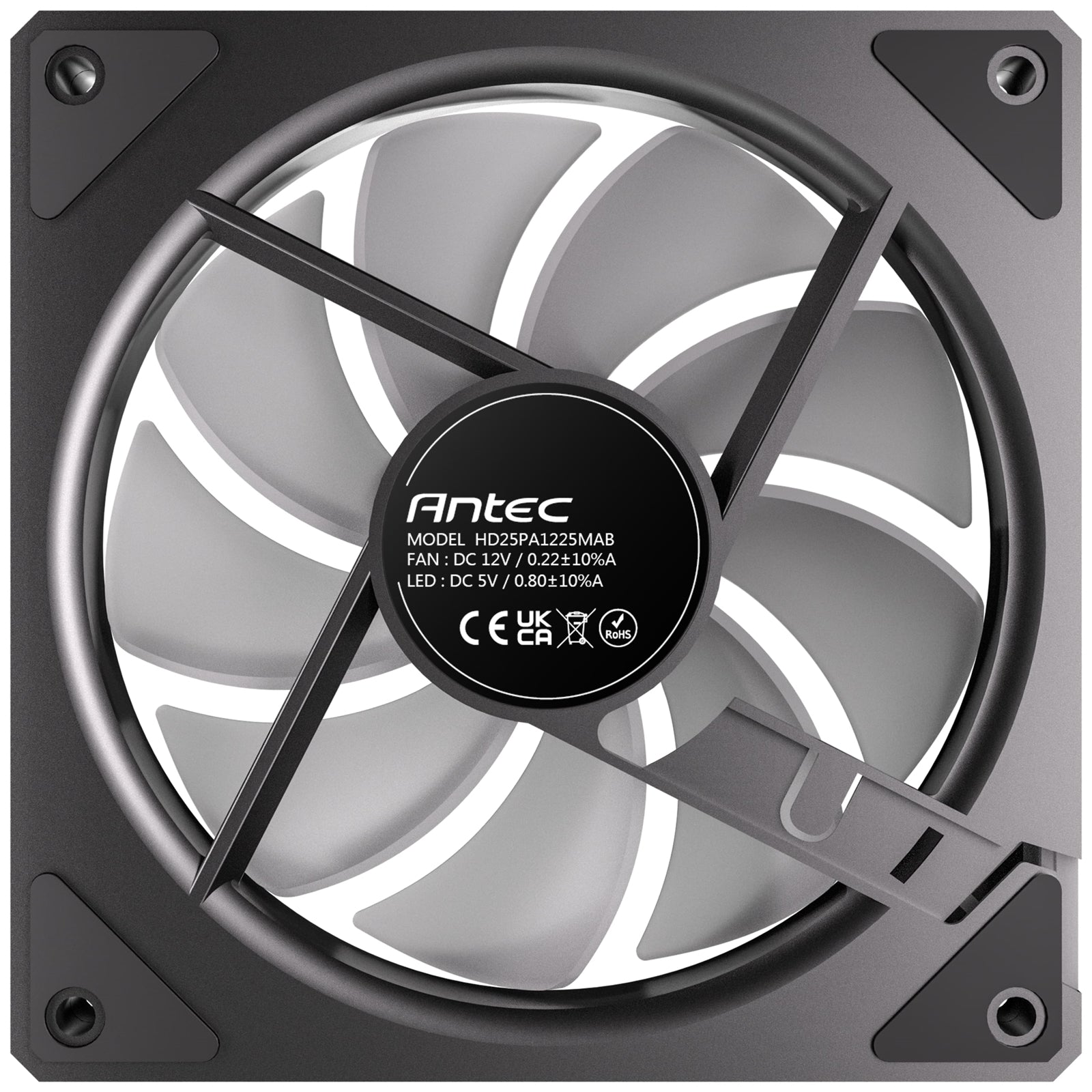 Antec Vision 120mm ARGB - 3 PK, Black, Up to 1800RPM, 44.5CFM Airflow, 29dB Max, 4-pin ARGB 3-pin