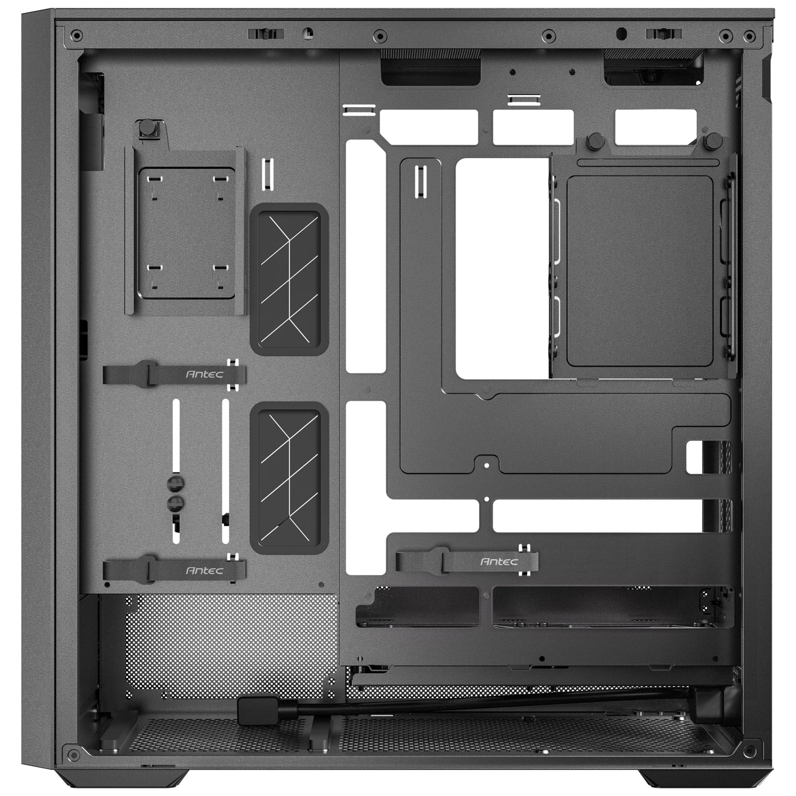 Antec FLUX Rear Mid Tower PC Case - Tempered Glass, Steel/Plastic/Wood, 5 PWM Fans, USB-C, ATX/Mirco-ATX/ITX Compatibility