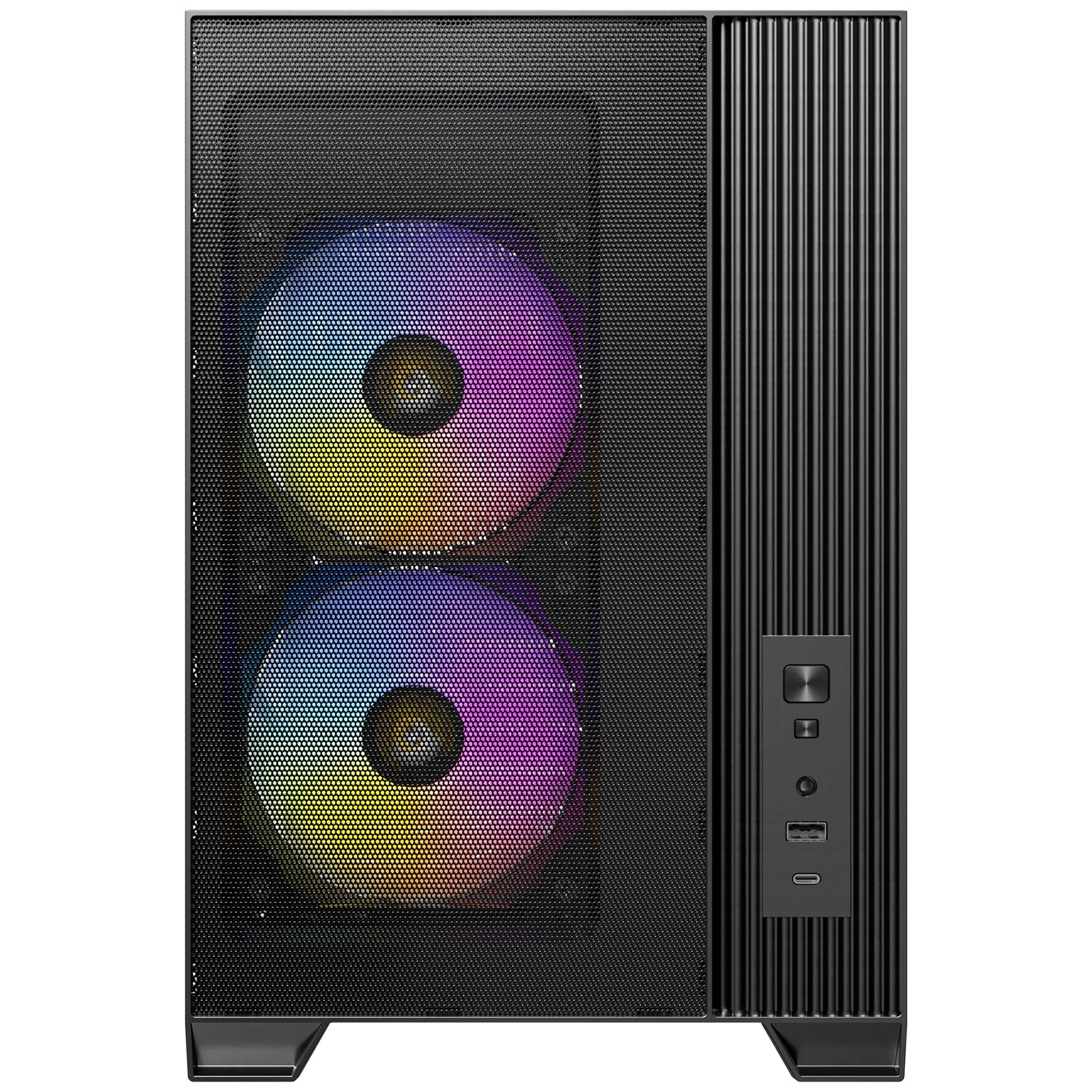 Antec FLUX M  Mini Tower PC Case - Tempered Glass, Steel/Plastic, 6 PWM Fans, USB-C, Mirco-ATX/ITX Compatibility