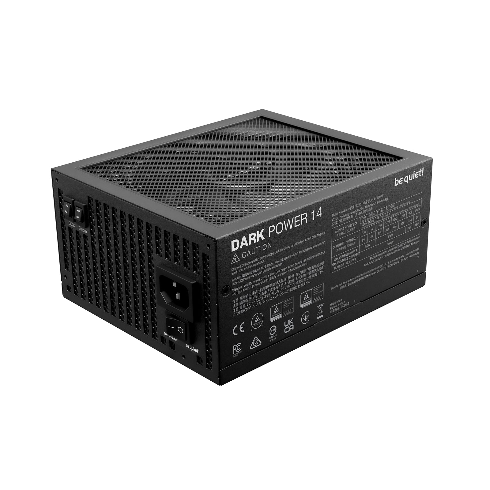 be quiet! DARK POWER 14, 80 PLUS Titanium and Cybenetics Titanium efficiency, ATX 3.1 compliant and PCIe 5.1 compatible,10-year manufacturer's warranty