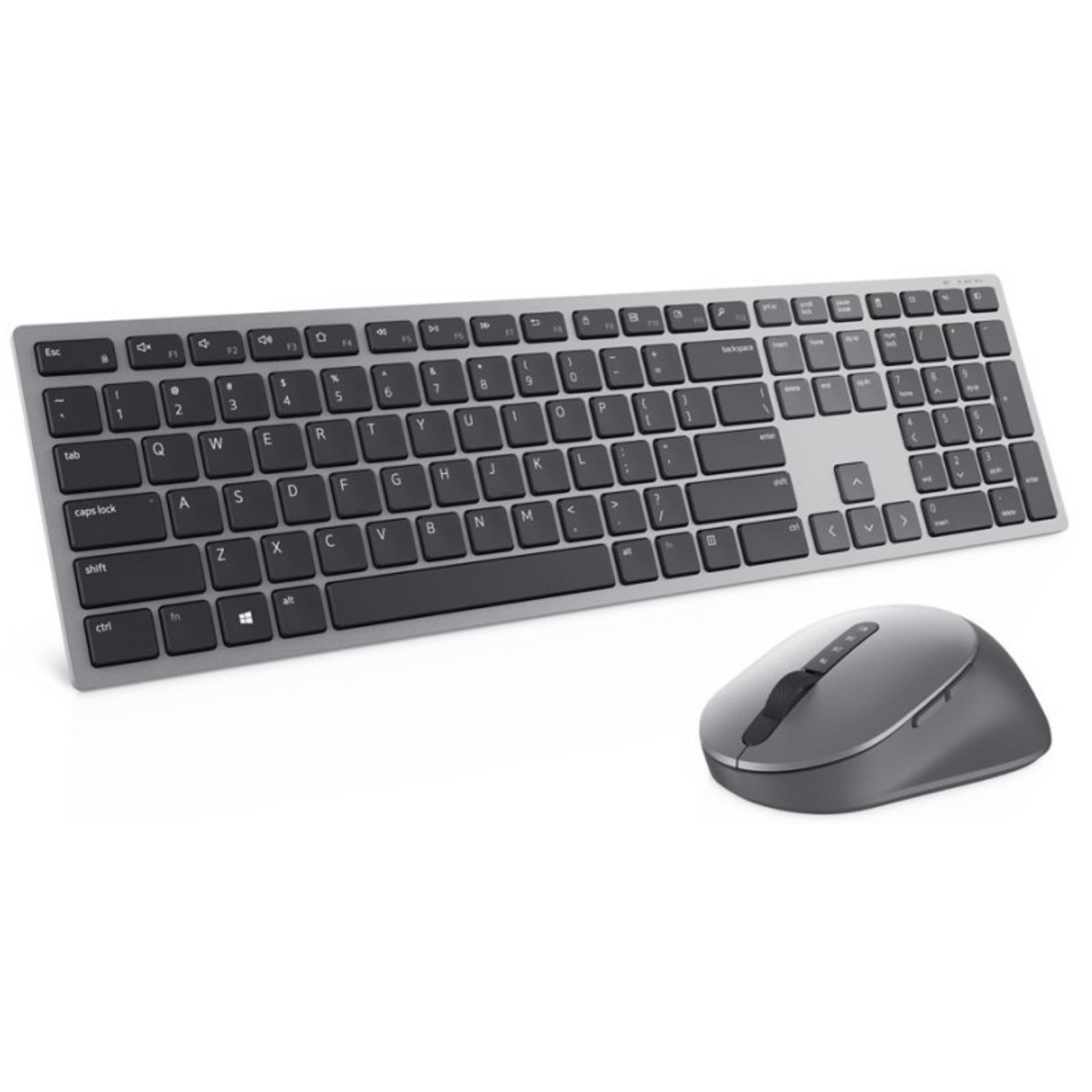 Dell KM7321W Premier Multi-Device Keyboard and Mouse Combo, 2.4GHz / Bluetooth 5.0 Wireless, 12 programmable keys for PC and Laptop, QWERTY UK English Layout, Sliver