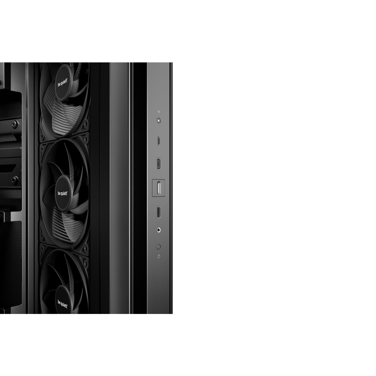 be quiet! Light Base 500 BGW83 Mid-Tower Case, Tempered Glass, 4x 120mm PWM Fans, High-Airflow ATX Case, USB-C, 360mm Radiator Support, Vertical GPU Mount, Black