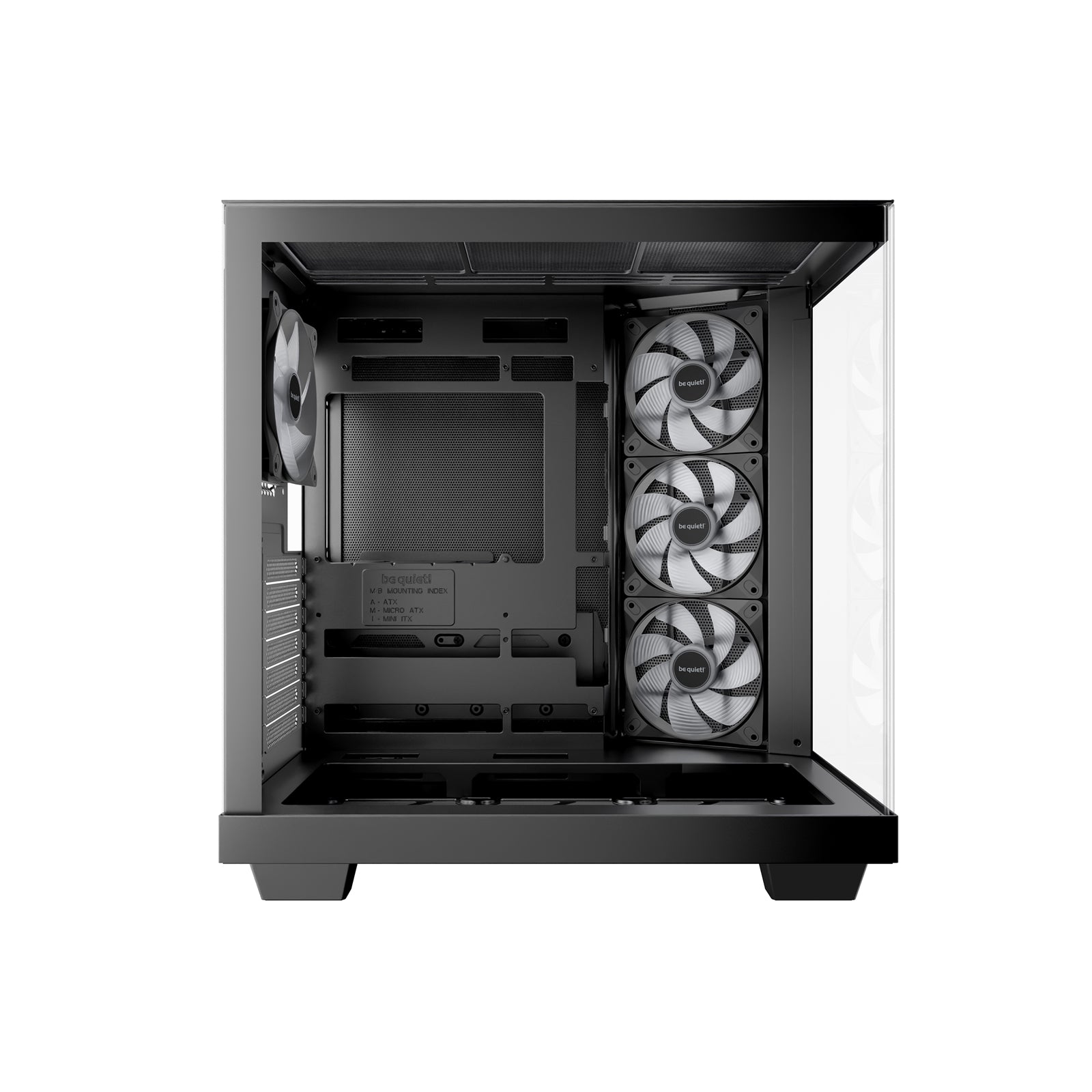 be quiet! Light Base 500 LX BGW85 Mid-Tower Case, Tempered Glass, 4 x ARGB Light Wings LX Fans, High Airflow ATX Case, USB-C 10Gbps, 400mm GPU Support, Vertical GPU Mount, Black