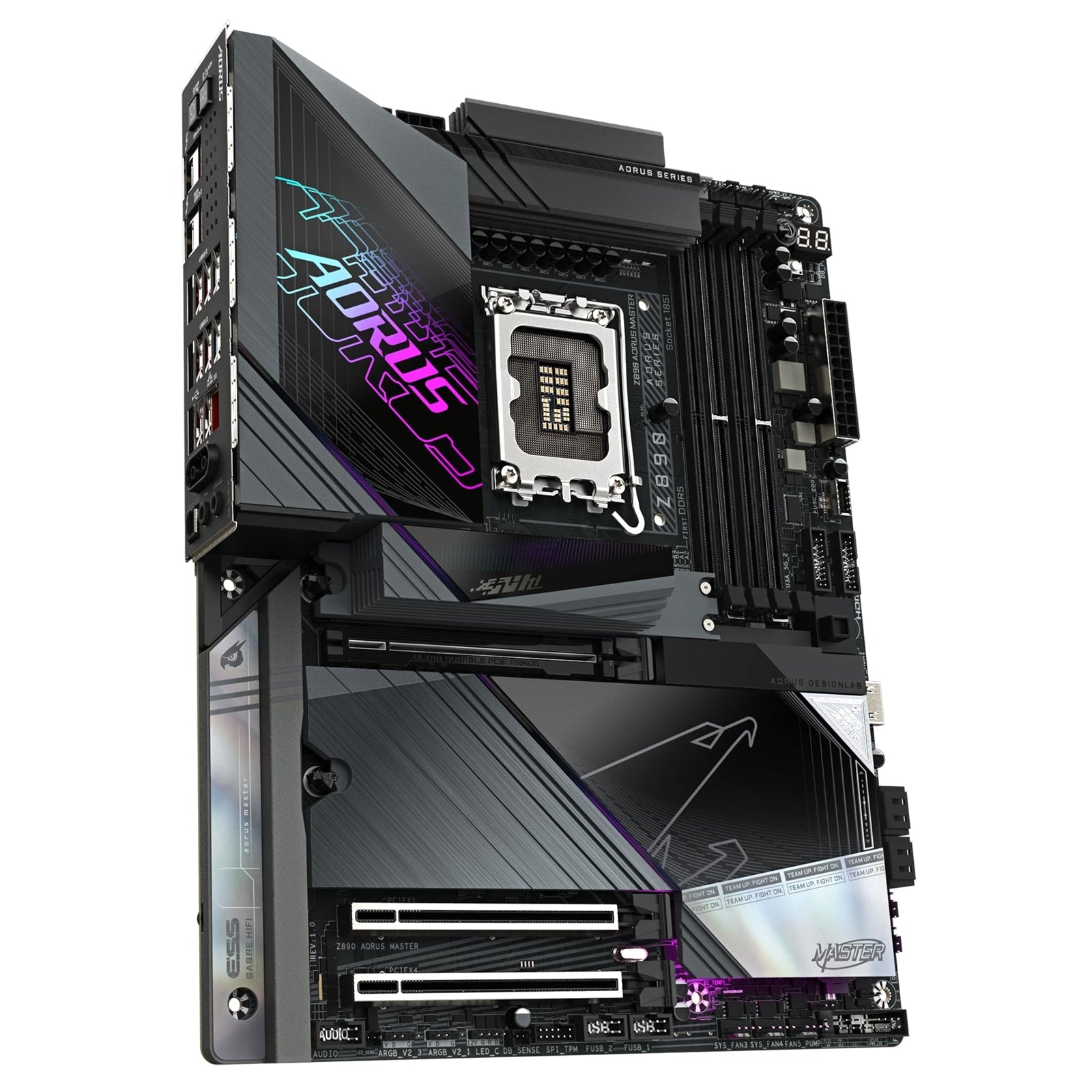 Gigabyte Z890 AORUS MASTER Intel 1851 Socket Motherboard, ATX, 4x DDR5 Slots, 5x M.2 Sockets, Fitted I/O Shield, 10GbE LAN, Wi-Fi 7, 2x USB-C (USB4)