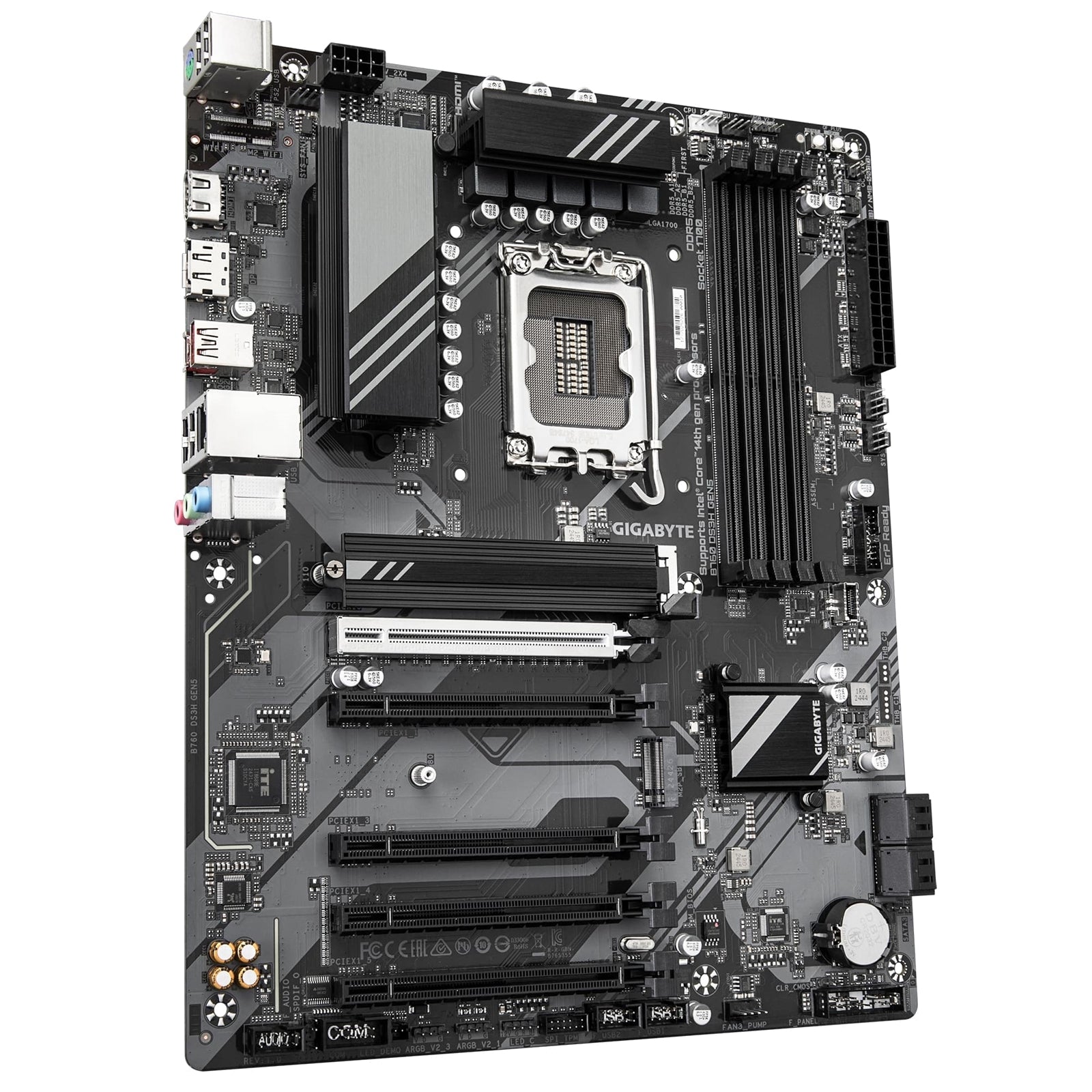Gigabyte B760 DS3H GEN5 Intel 1700 Socket Motherboard, ATX, 4x DDR5 Slots, 2x M.2 Sockets, GbE LAN, 1x DisplayPort / 1x HDMI Port