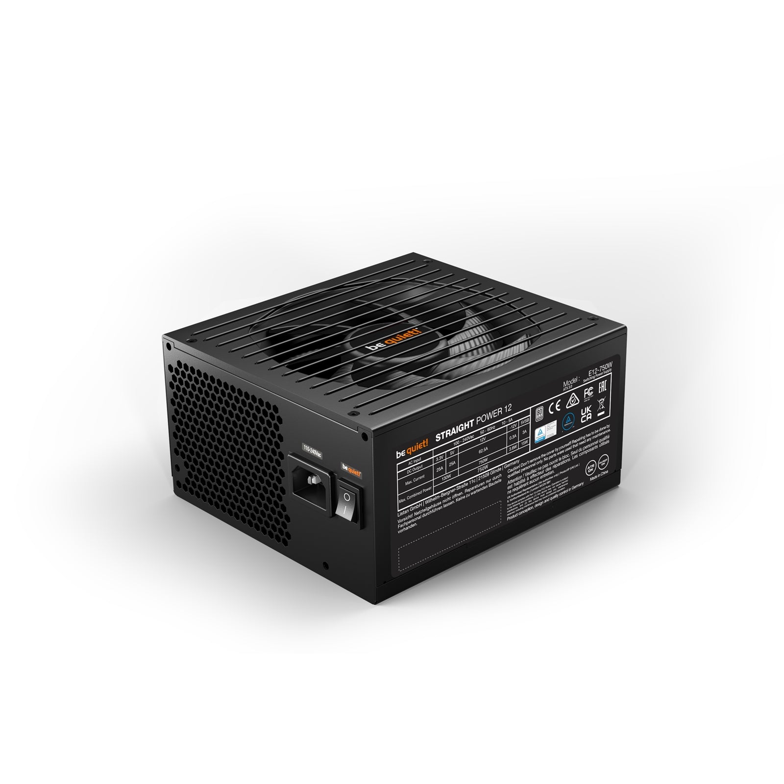 be quiet! Straight Power 12 750W PSU, 80 PLUS Platinum, Japanese Capacitors, Fully Modular, 10 Year Warranty