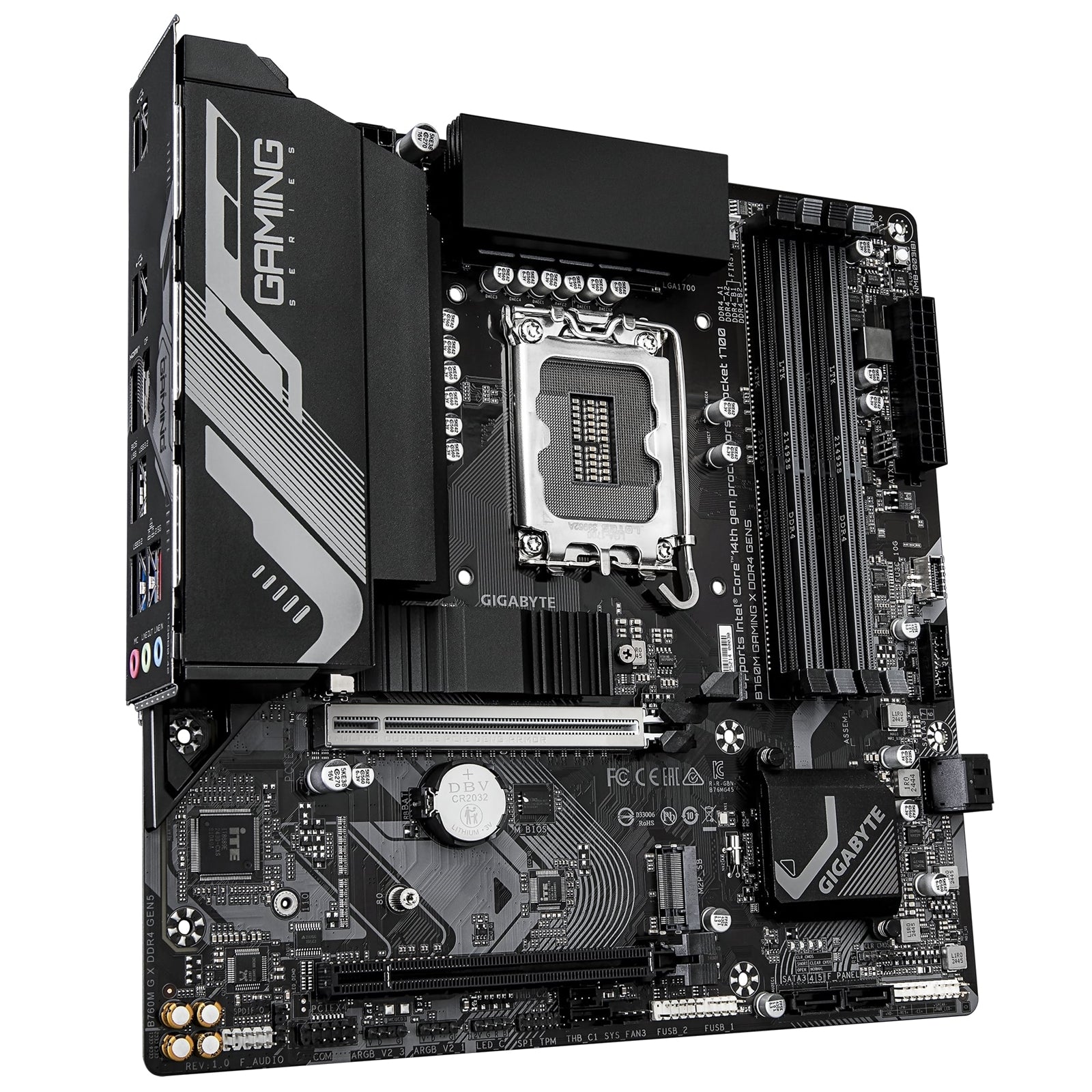 Gigabyte B760M GAMING X DDR4 GEN5 Intel 1700 Socket Motherboard, Micro-ATX, 4x DDR4 Slots, 2x M.2 Sockets, Fitted I/O Shield, 2.5GbE LAN, 1x DisplayPort / 1x HDMI Port