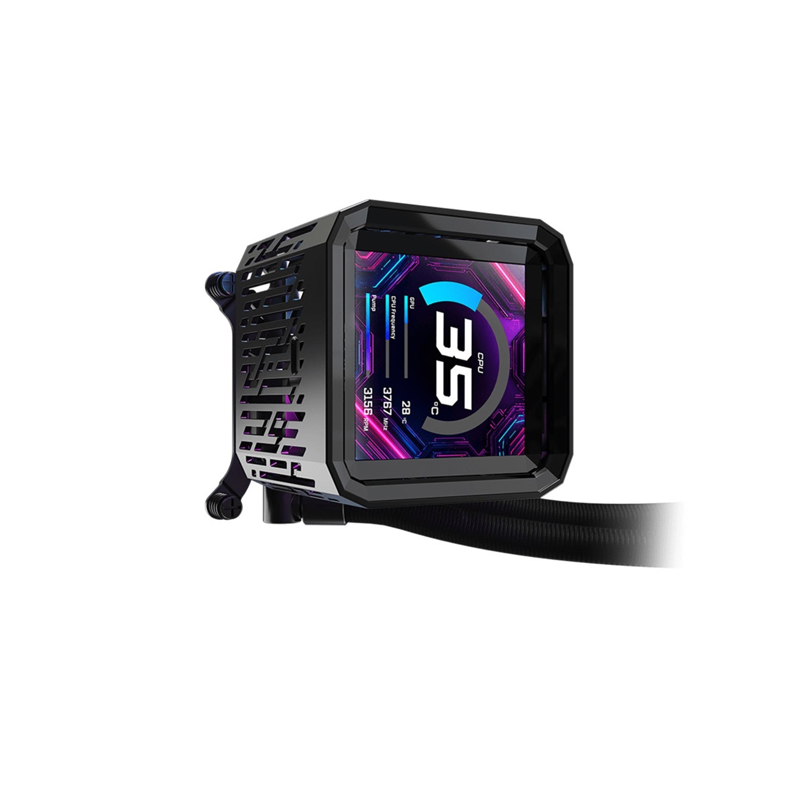 ASRock Phantom Gaming 360 LCD AIO Liquid CPU Cooler, 360mm Radiator, Triple 120mm PWM ARGB Fans, LCD Display, Intel LGA1700/1851 & AMD AM5/AM4 Compatible