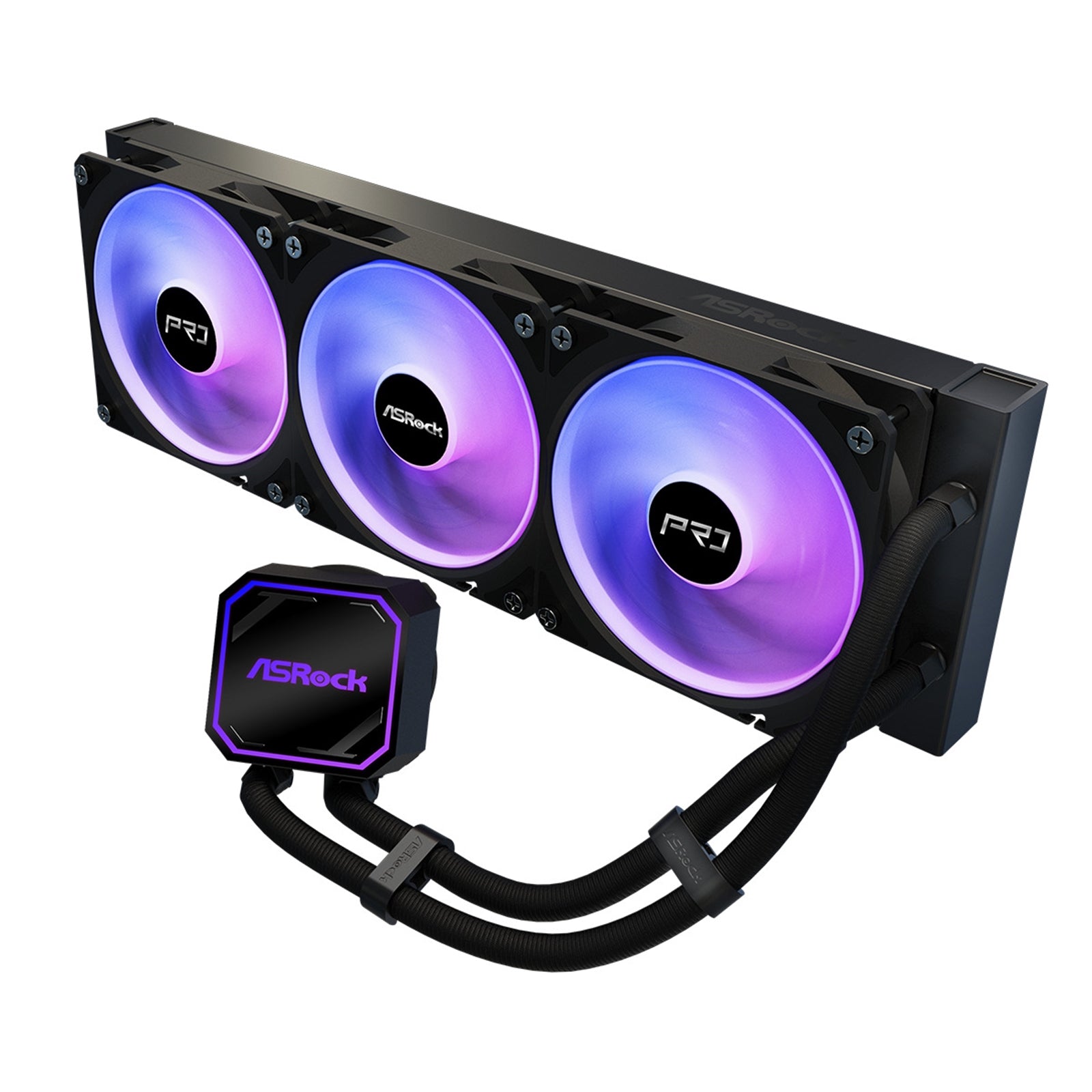 ASRock Pro 360 ARGB AIO Liquid CPU Cooler, 360mm Radiator, Triple 120mm PWM Fans, Addressable RGB, Intel LGA1700/1851 & AMD AM5/AM4 Compatible