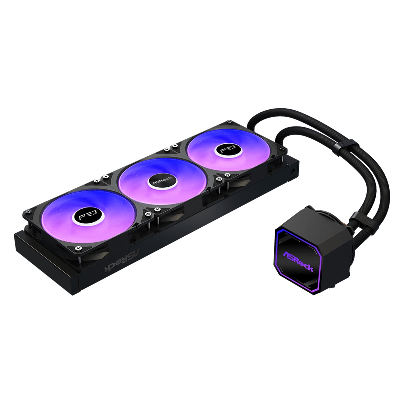 ASRock Pro 360 ARGB AIO Liquid CPU Cooler, 360mm Radiator, Triple 120mm PWM Fans, Addressable RGB, Intel LGA1700/1851 & AMD AM5/AM4 Compatible