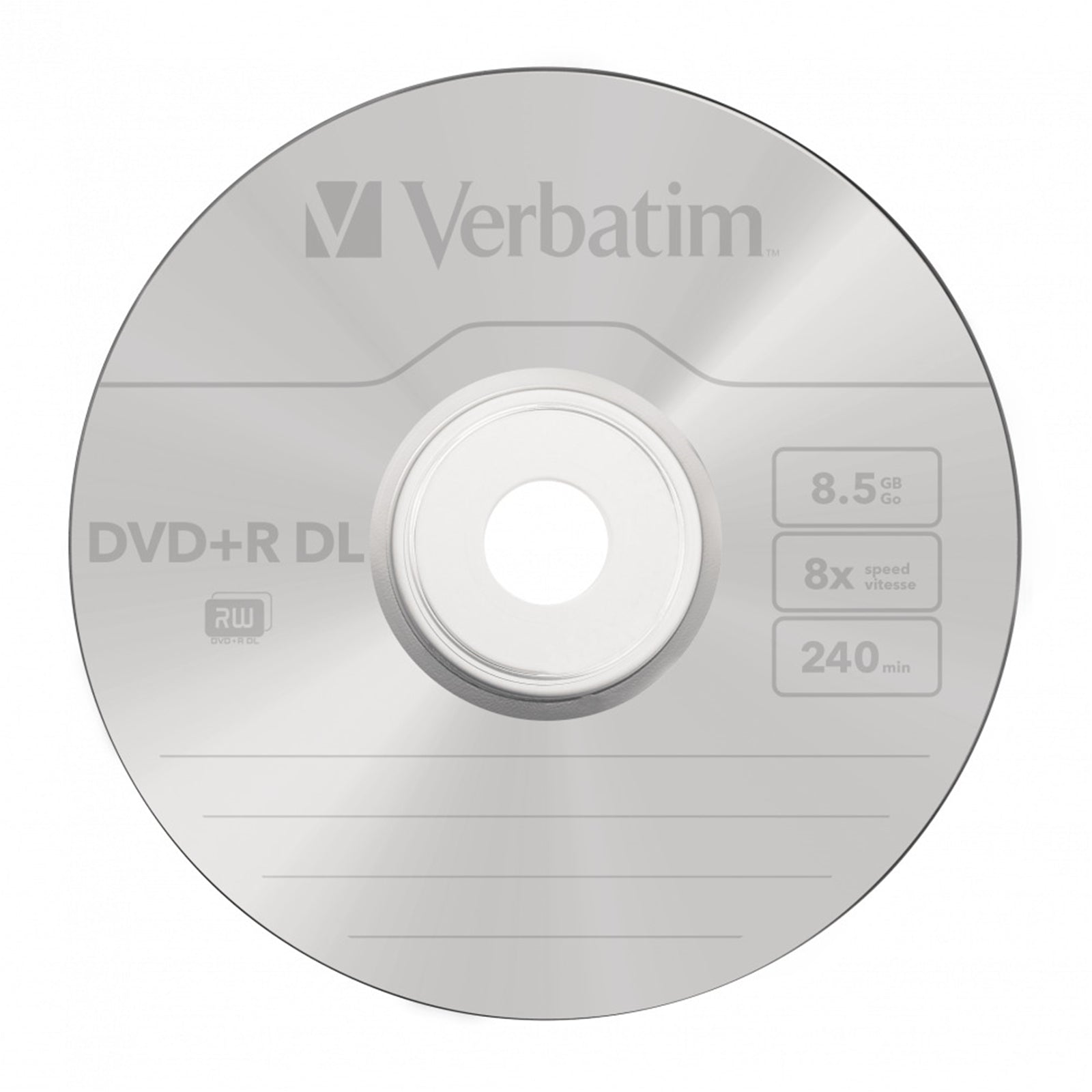 Verbatim (43666) DVD+R Double Layer 8.5GB 8X Matt Silver 10 Pack Spindle