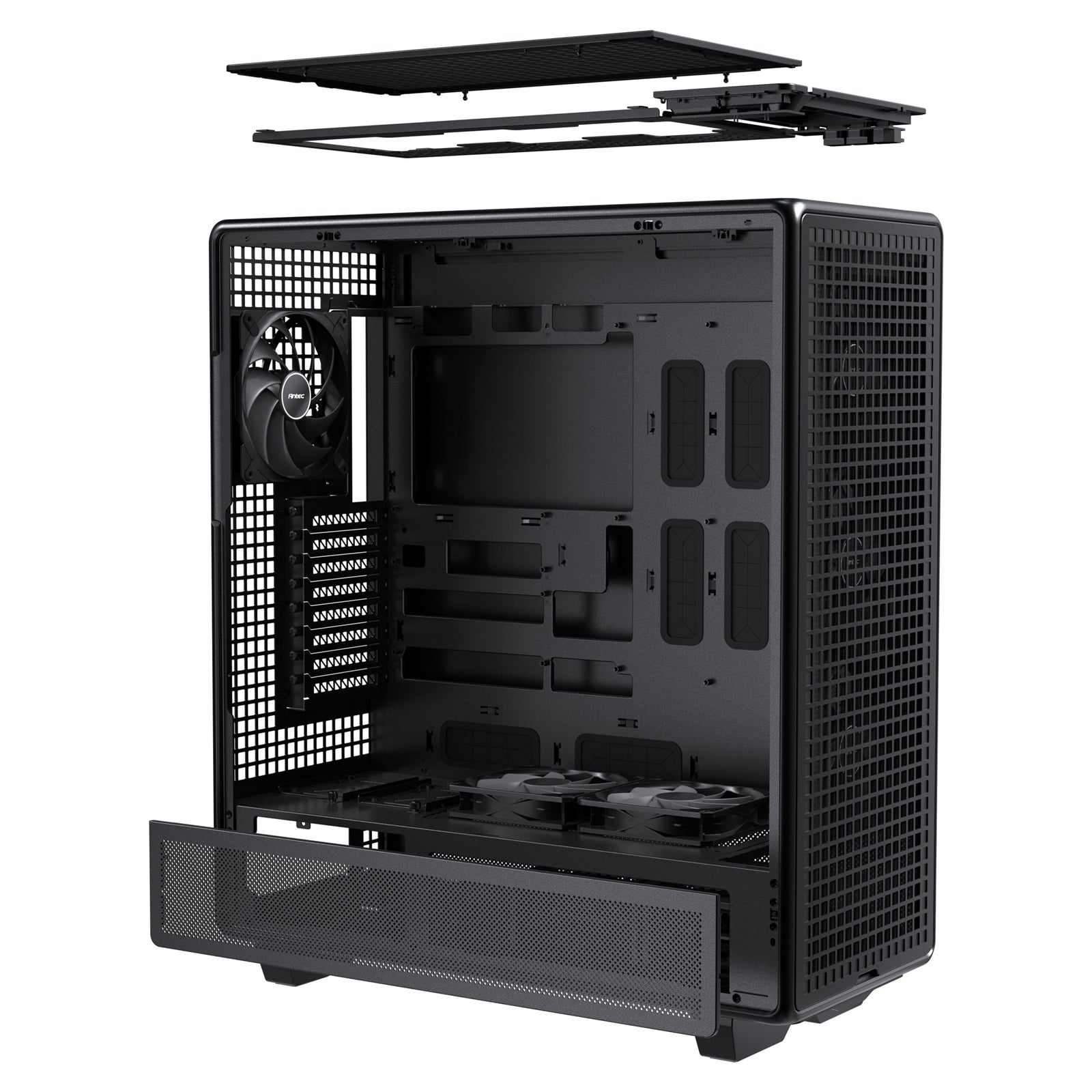 Antec 900 Full Tower PC Case, Tempered Glass Side Panel, E-ATX/ATX Support, High Airflow Design, USB 3.0 & USB-C, Black