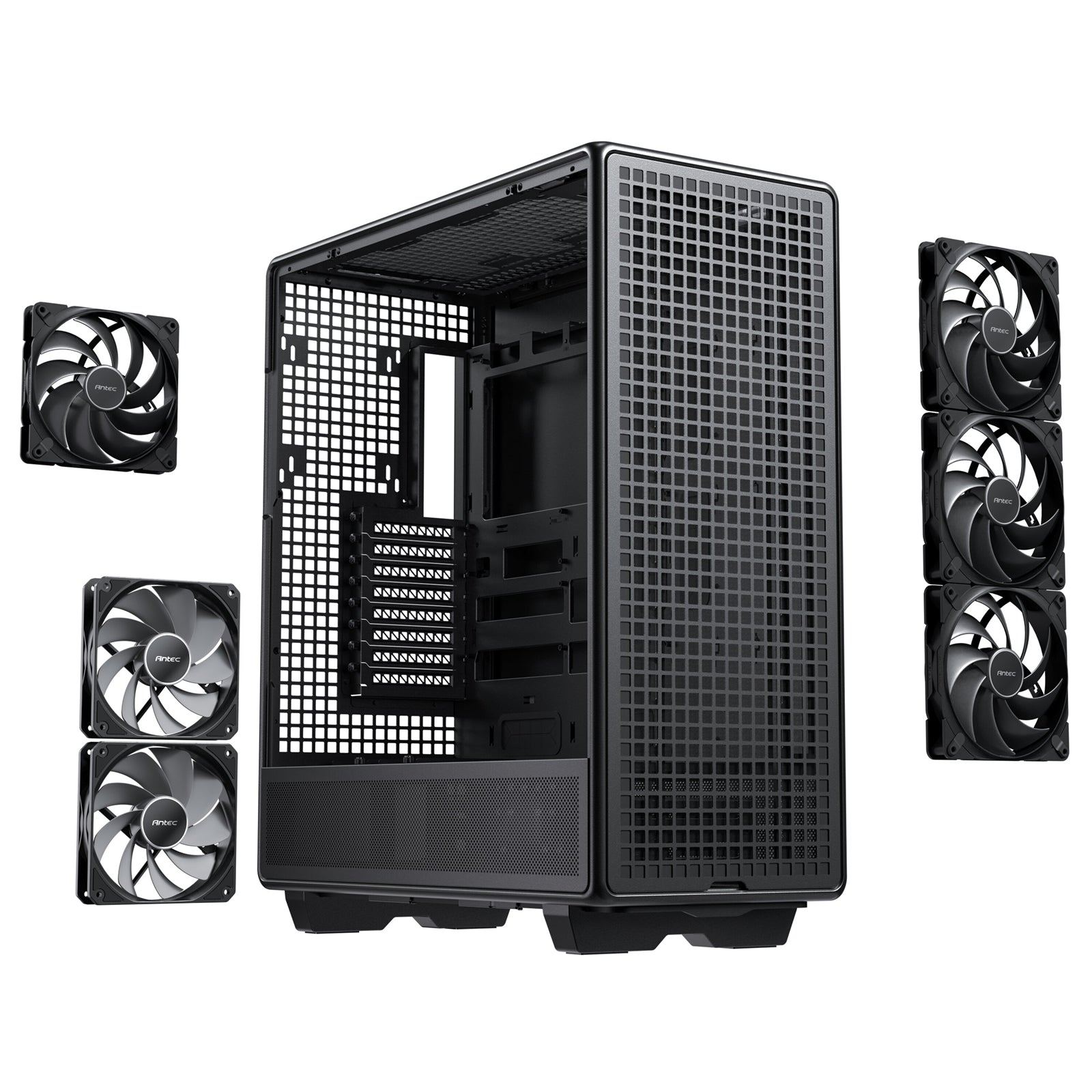 Antec 900 Full Tower PC Case, Tempered Glass Side Panel, E-ATX/ATX Support, High Airflow Design, USB 3.0 & USB-C, Black