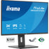 iiyama XB2497HSN-B1 24" IPS LCD USB-C Dock Display with 65W Charging, 4ms (1ms MPRT, Full HD 1920x1080, 350 cd/m2 Brightness, RJ45, 1x HDMI,1 x DisplayPort In, 1 x DP-OUT(MST), USB Hub 2x USB 3.0 + 2x USB-C (7.5W), 2W Speakers, Height Adjustable Stand, TU