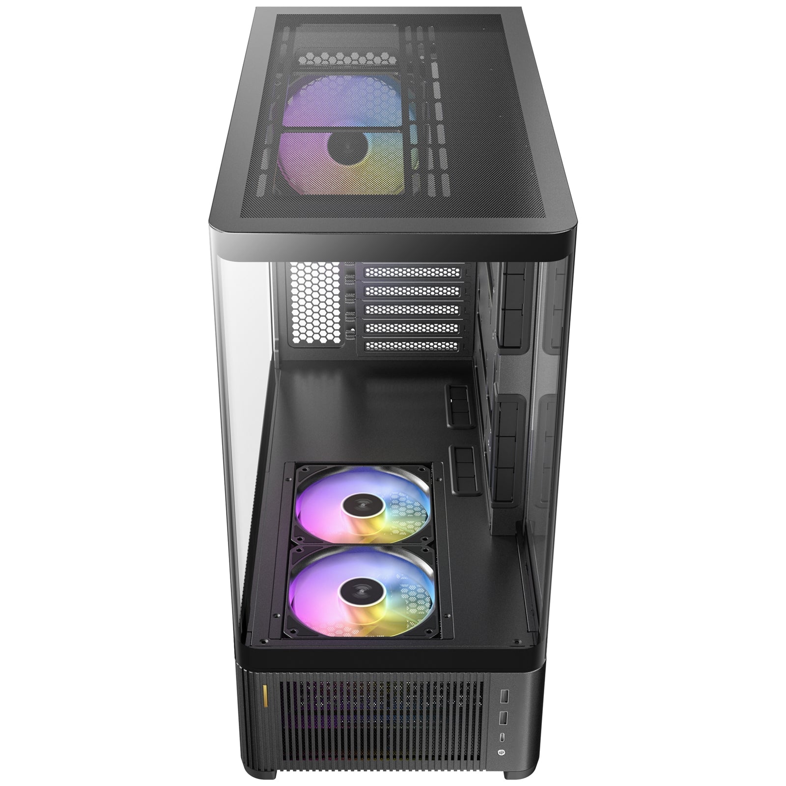 ANTEC Constellation C6 AirAntec Mid-Tower Gaming PC Case - 2 x 120mm PWM Reverse fans, 1 x 140 PWM fan at rear, Curved Glass Desgin with 3-sided Tempered Glas, ATX/Micro-ATX/ITX - White