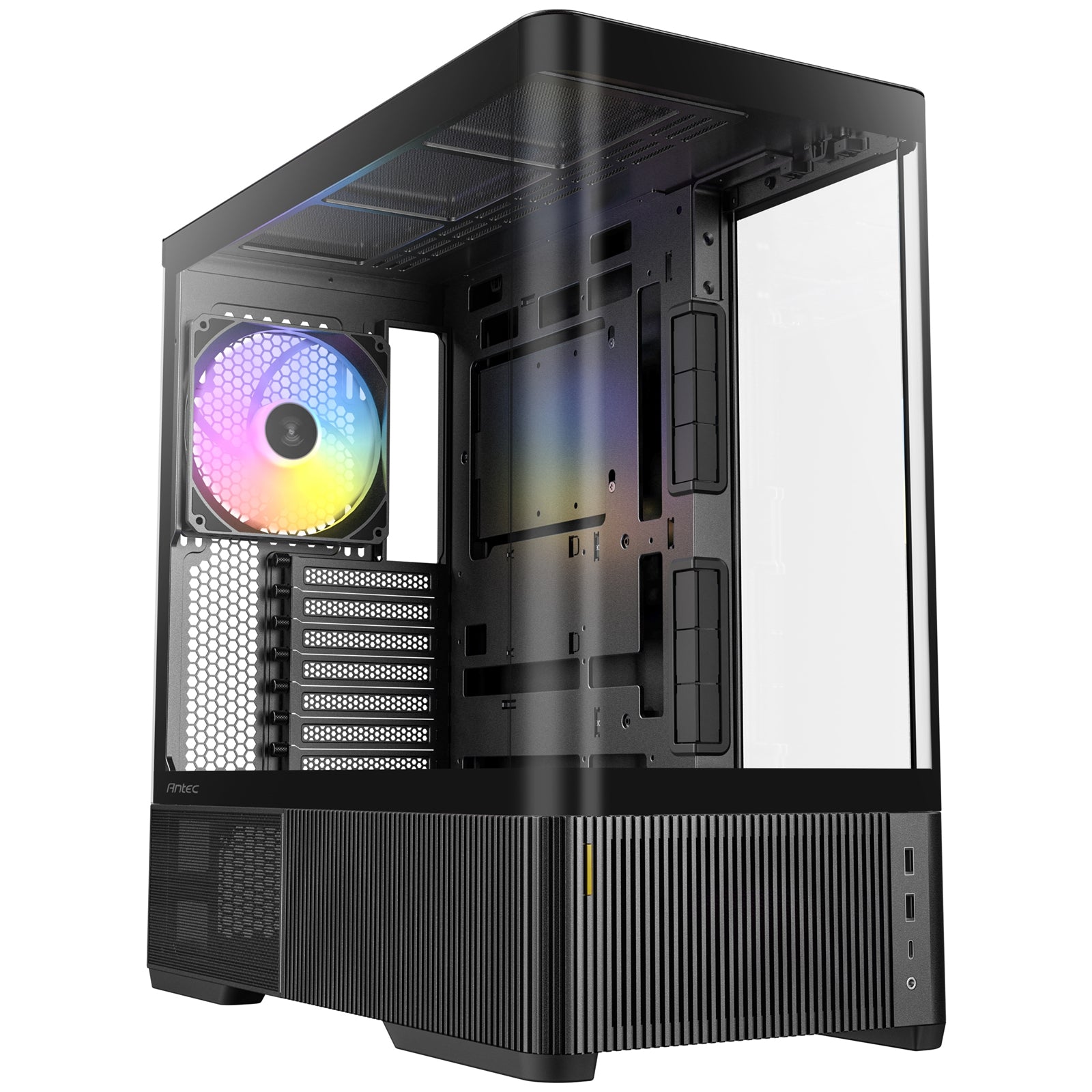 ANTEC Constellation C6 AirAntec Mid-Tower Gaming PC Case - 2 x 120mm PWM Reverse fans, 1 x 140 PWM fan at rear, Curved Glass Desgin with 3-sided Tempered Glas, ATX/Micro-ATX/ITX - White