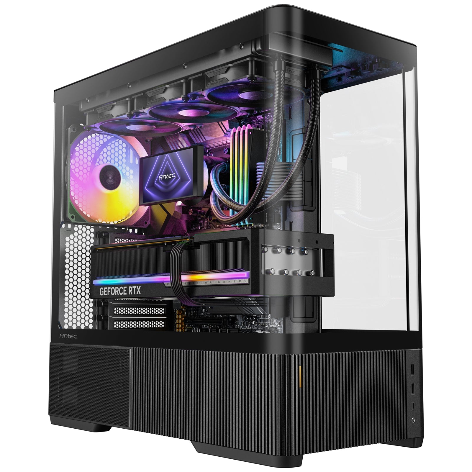 ANTEC Constellation C6 AirAntec Mid-Tower Gaming PC Case - 2 x 120mm PWM Reverse fans, 1 x 140 PWM fan at rear, Curved Glass Desgin with 3-sided Tempered Glas, ATX/Micro-ATX/ITX - White