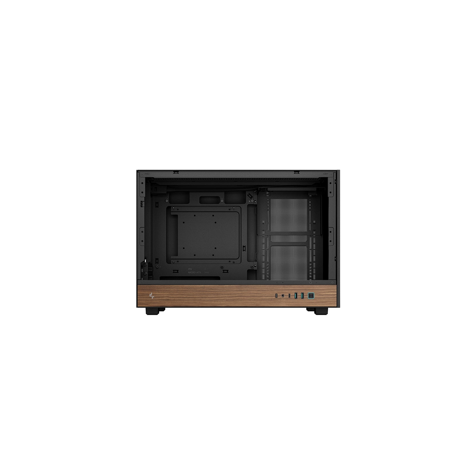 DeepCool CH260 Micro-ATX Mini Tower PC Gaming Case, Wood, Tempered Glass Side Panel USB Type-C High Airflow Supports ATX PSU & RTX GPUs Black