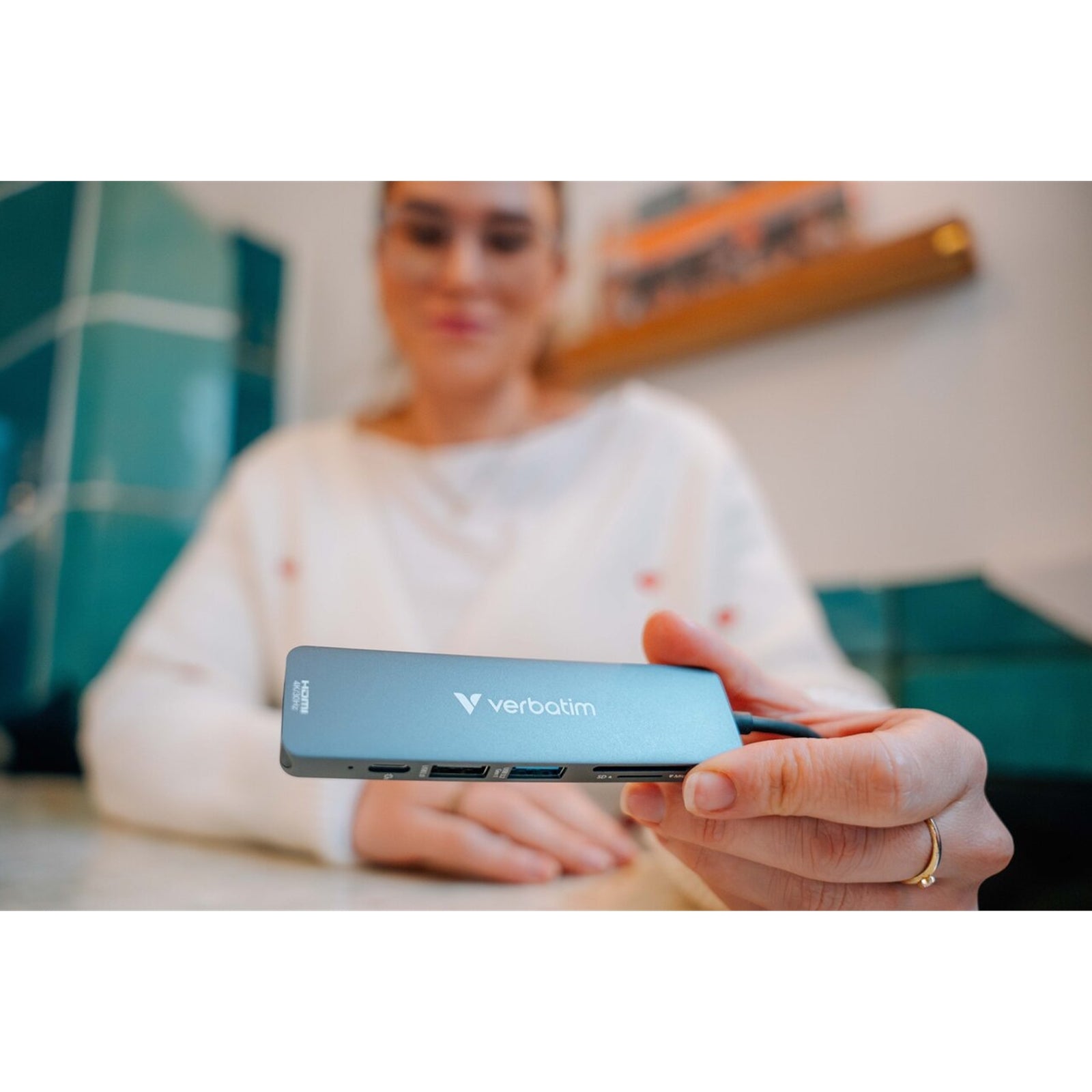 Verbatim (32156) USB-C Essentials Multiport Hub 6 Port With Card Reader, Supports Up To 100W Power Delivery, SD/MicroSD Slots Supports Read / Write Speeds Of Up To 40MB/s and 30MB/s