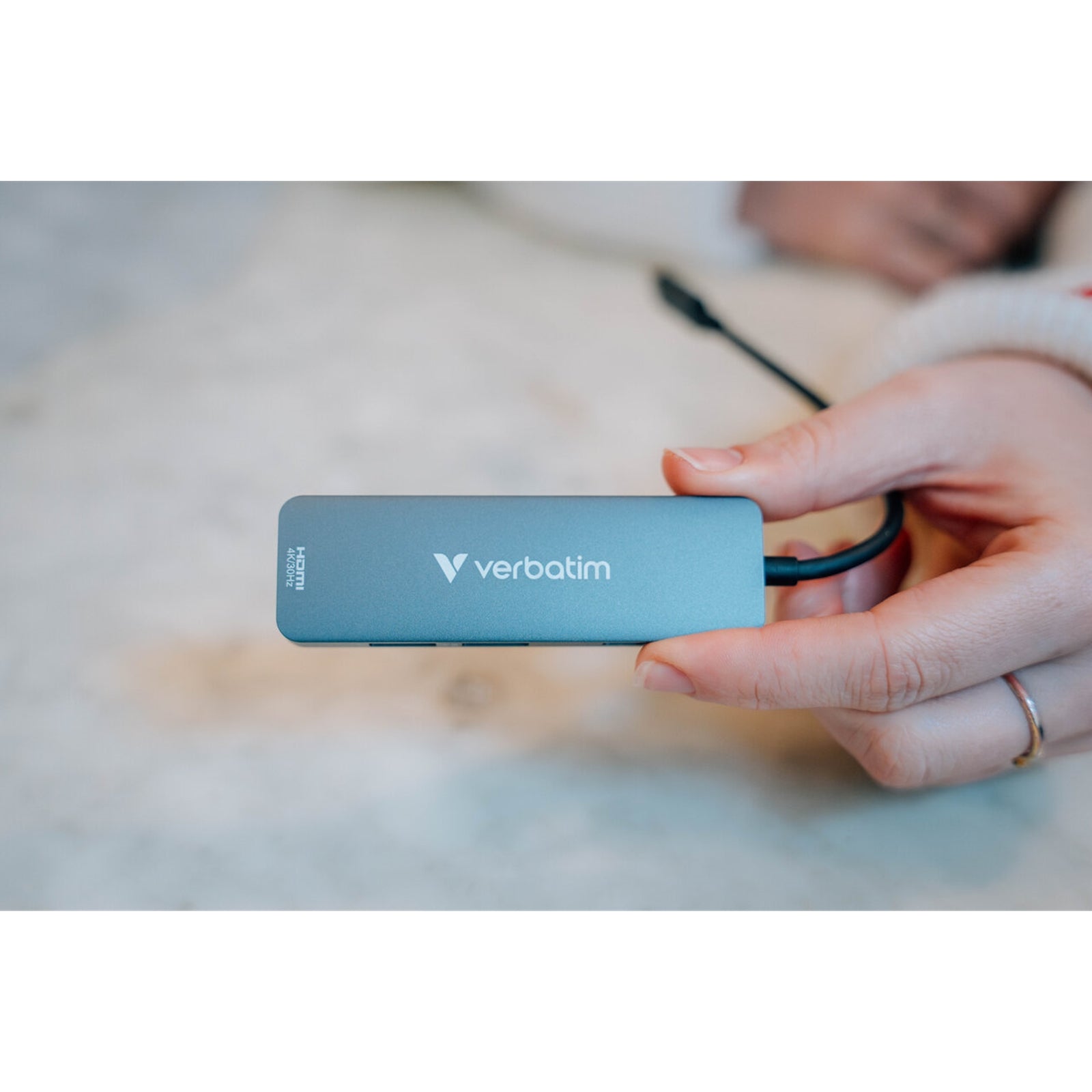 Verbatim (32155) USB-C Essentials Multiport Hub 4 Port Hub HDMI, USB-C PD, USB-A 3.2 Gen 1, USB-A, Supports Up To 100W Power Delivery