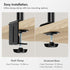 VonHaus Vertical Double Monitor Stand for 13-32" Screens, Twin Monitor Mount with Clamp, Height Adjustable, Easy Assemble Stand with Full Tilt, Rotation & Swivel Arms, VESA 75x75 & 100x100mm