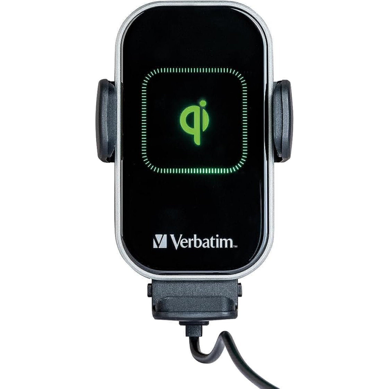 Verbatim FWC-02 Qi Fast Wireless Car Charger, 360 Degrees Rotatable, Three Mounting Options: Vent Holder, Suction Cup On Dashboard, Or Front Window