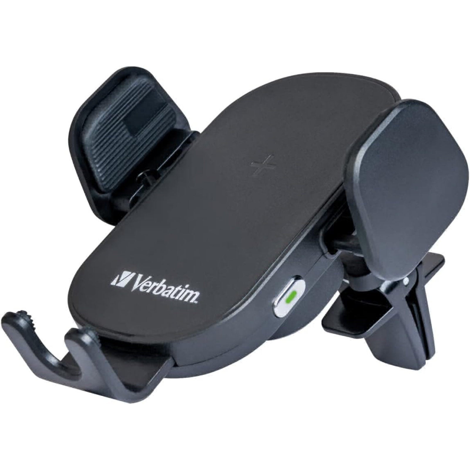 Verbatim FWC-01 Qi Fast Wireless Car Charger, 360 Degrees Rotatable, Three Mounting Options: Vent Holder, Suction Cup On Dashboard, Or Front Window