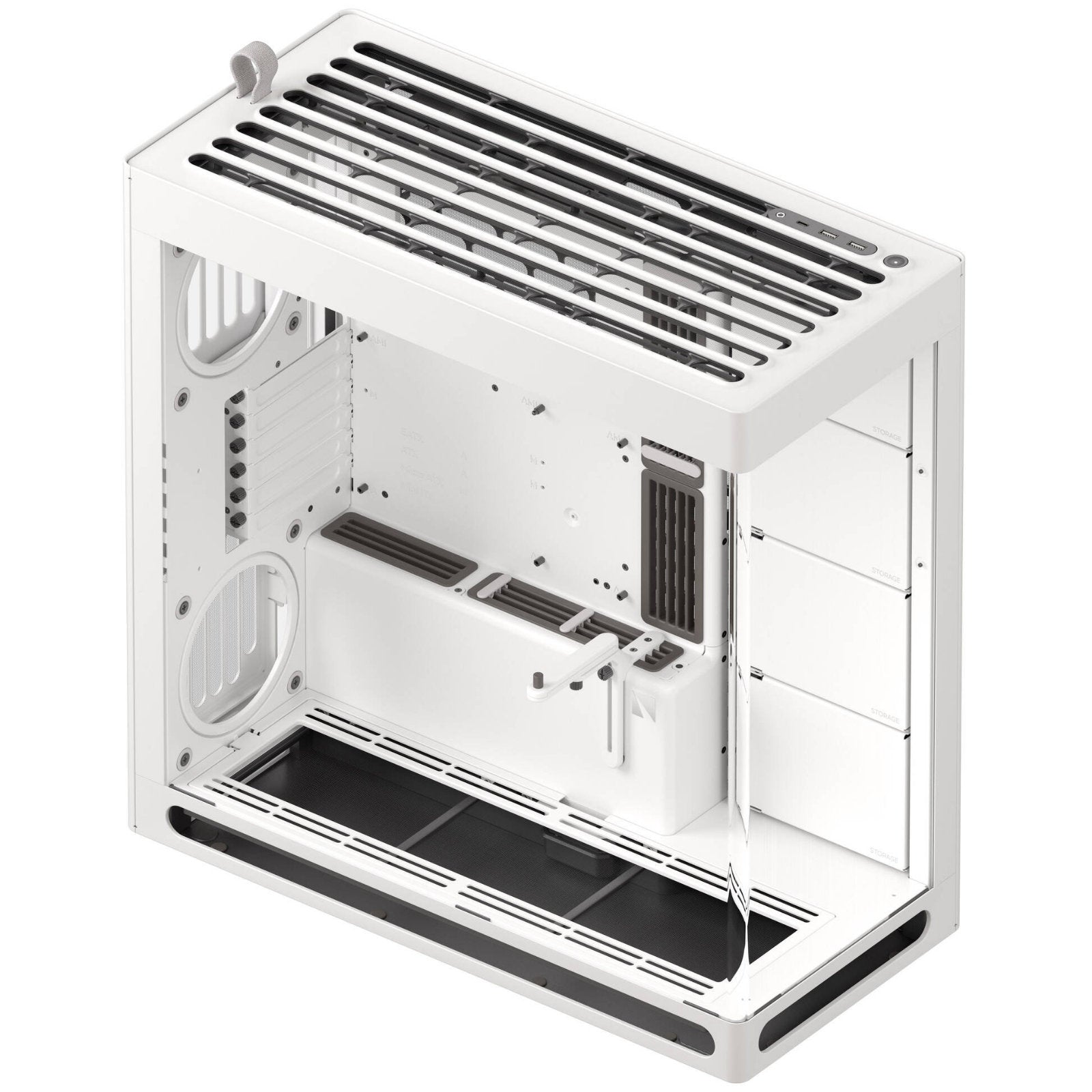 HAVN HVN-CA-HS420-05 mid tower PC case with UniSheet glass, spacious interior, supports large GPUs, multiple fan options.