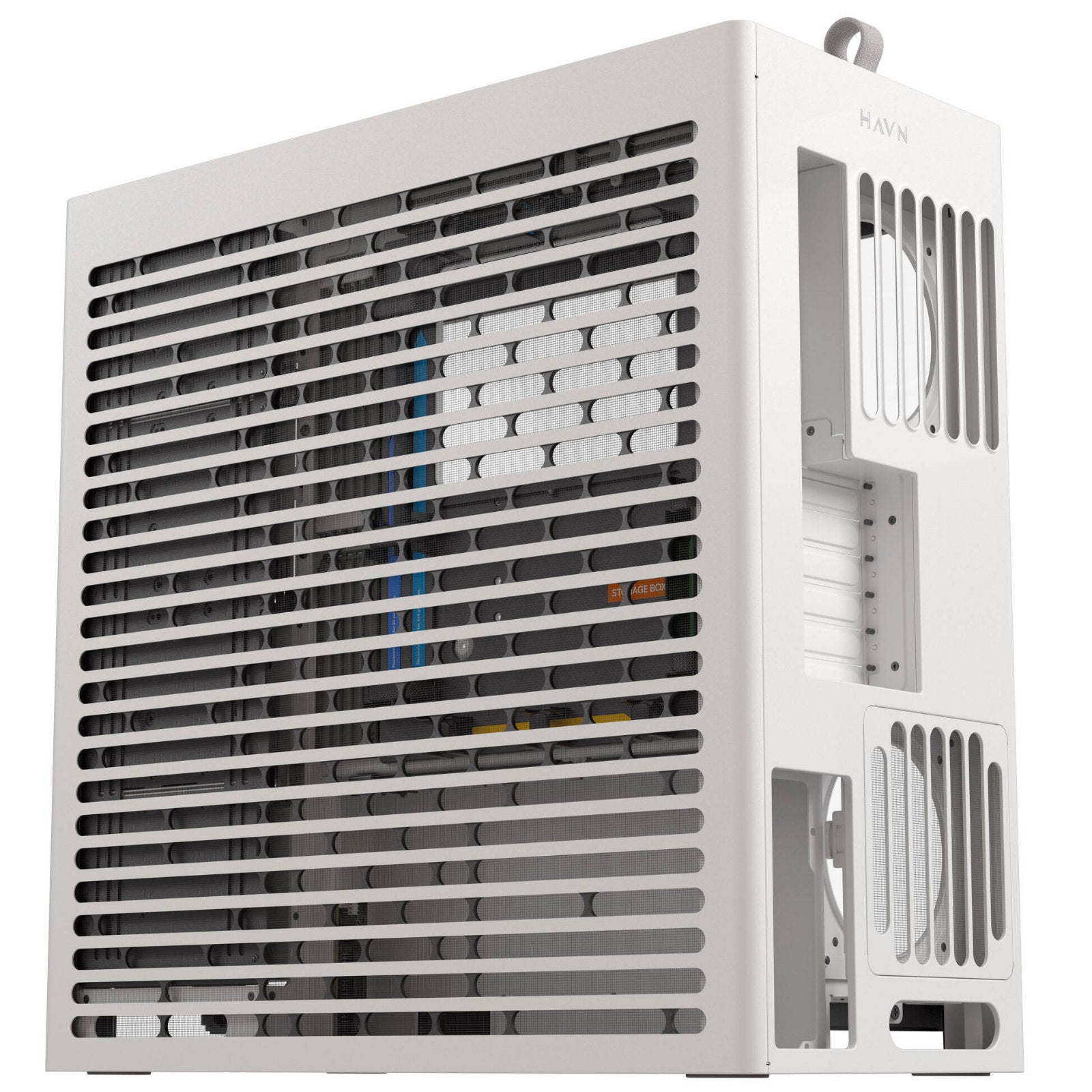 HAVN mid tower PC case with UniSheet glass, spacious interior for large GPUs, supports multiple fan sizes and various motherboard types