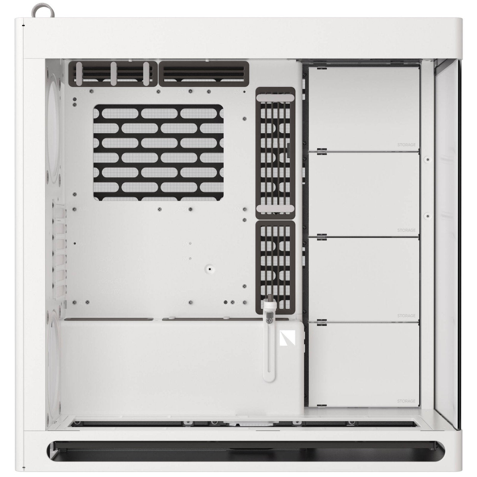HAVN mid tower PC case with UniSheet glass panel, supports large GPUs and multiple fans, compatible with ATX, E-ATX, Micro-ATX, Mini-ITX.