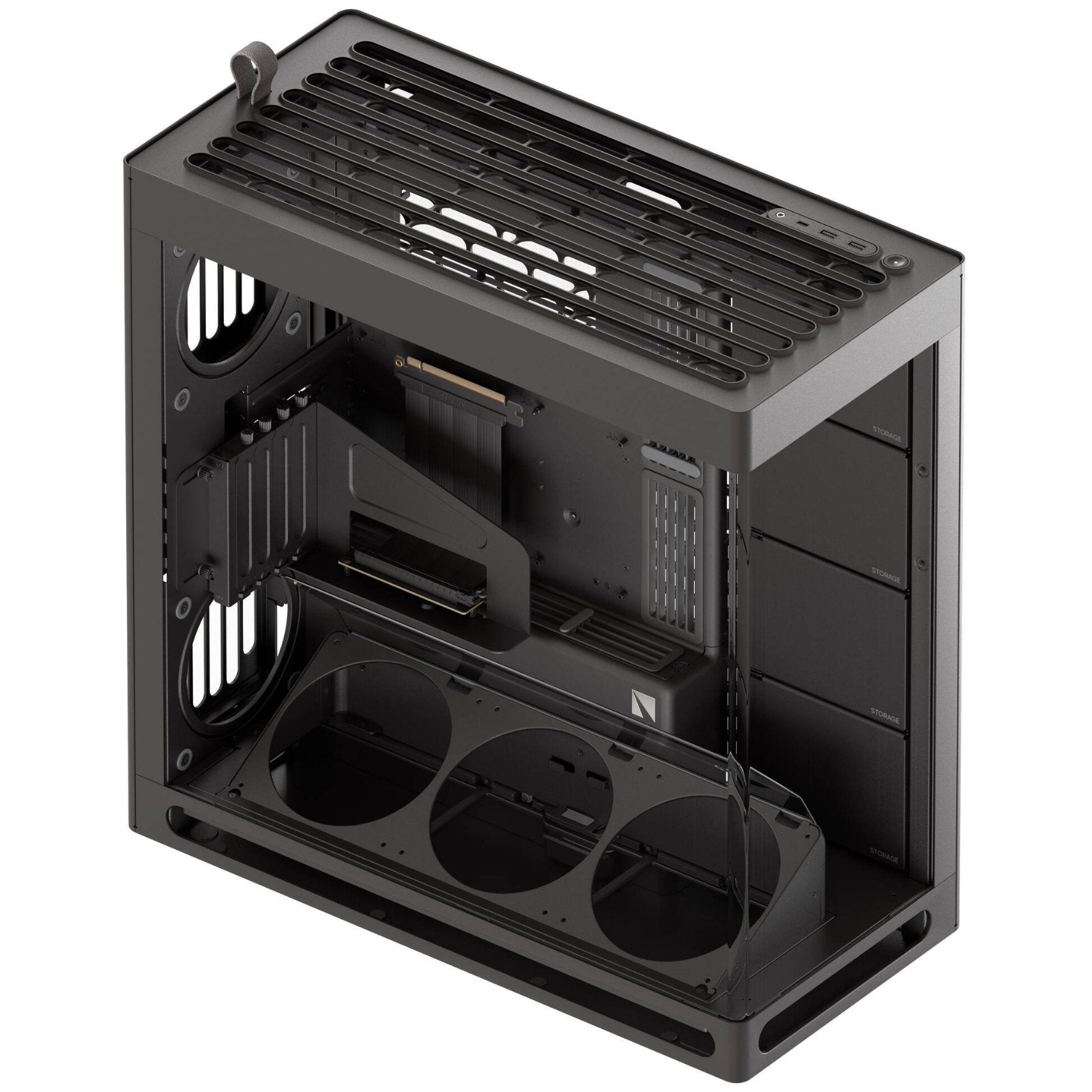 HAVN mid tower PC case with UniSheet glass, spacious interior for large GPUs, supports multiple fan sizes and various motherboard types