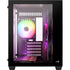 AEROCOOL mid-tower PC case with tempered glass window, RGB lighting, versatile fan support, and ample GPU clearance.