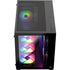 AEROCOOL mid-tower PC case with tempered glass side panel, RGB lighting, full airflow, versatile fan support, and ample GPU clearance