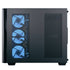 AeroCool dual-chamber PC case with curved glass panels, four ARGB fans, and room for up to ATX motherboards and multiple drives.