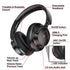 Verbatim TruSound Pro Bluetooth ANC headset in black, showing over-ear design, controls, and detachable 3.5mm audio cable.