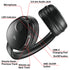 Verbatim TruSound Bluetooth ANC wireless headphones in black with active noise cancelling and detachable 3.5mm audio cable.