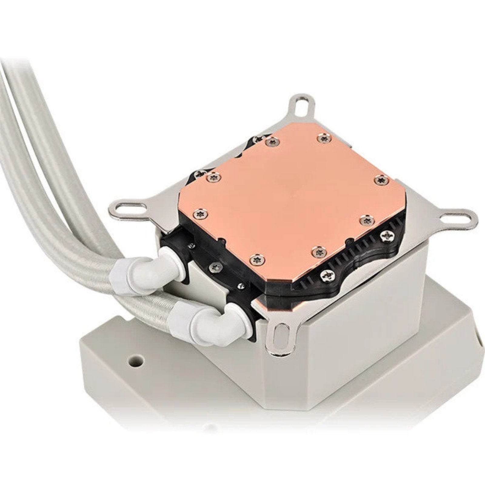 Thermaltake Retro 360 Ultra ARGB Sync AIO liquid cooler with triple 120mm ARGB fans and a CRT-style 3.7” LCD display in white