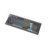 Ducky Cushion 98 mechanical keyboard with UK layout, green Ducky Silent switches, featuring a compact design and black keycaps.