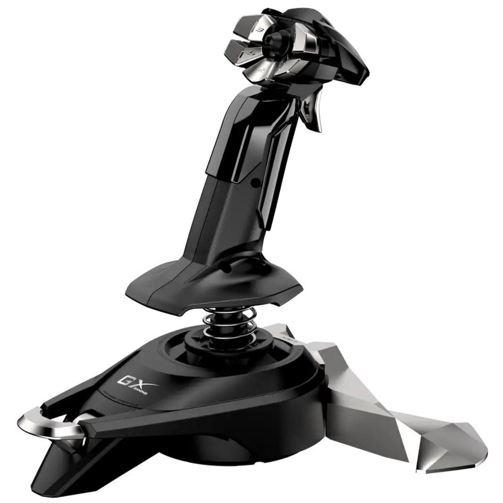 Genius MaxFire F27 USB flight joystick with 4 axes and 12 buttons, non-slip grip, suitable for PC flight simulator gaming