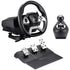 Genius SpeedMaster X5 FF 1080-degree force feedback racing wheel with six-plus R shifter for realistic racing simulation accessories.