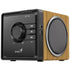 Genius SP-916BT Bluetooth wood speaker with built-in mic, USB-C charging, and Bluetooth 5.3 connectivity, shown in the image.
