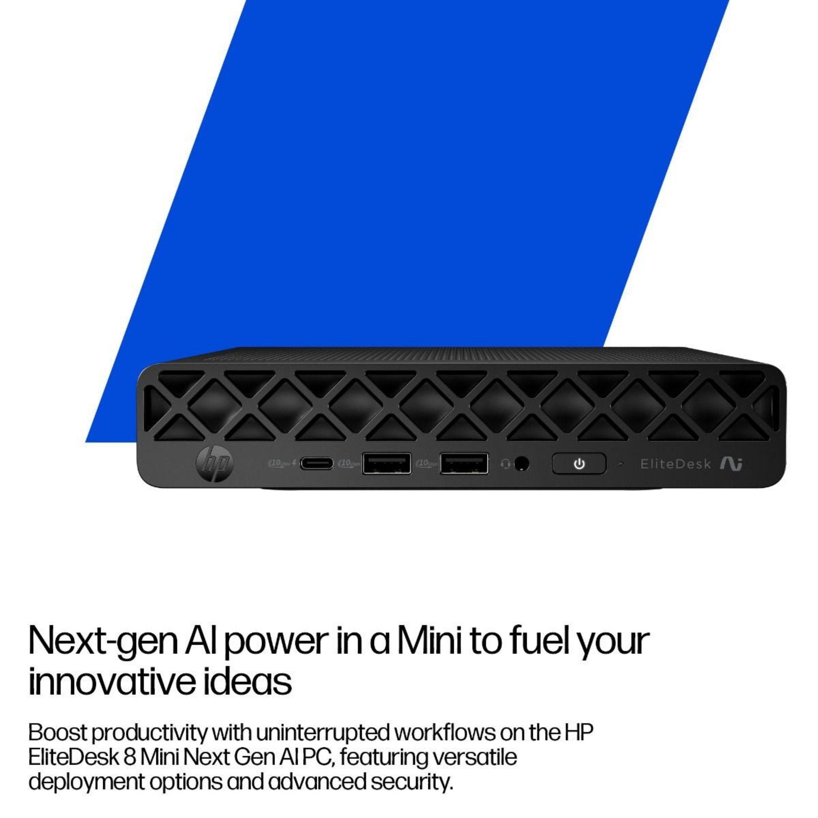 Hewlett Packard HP EliteDesk 8 G1a Mini Next Gen Copilot+ PC with AMD Ryzen 5, 32GB RAM, 1TB SSD, AMD Radeon 840M graphics, Windows 11 Pro