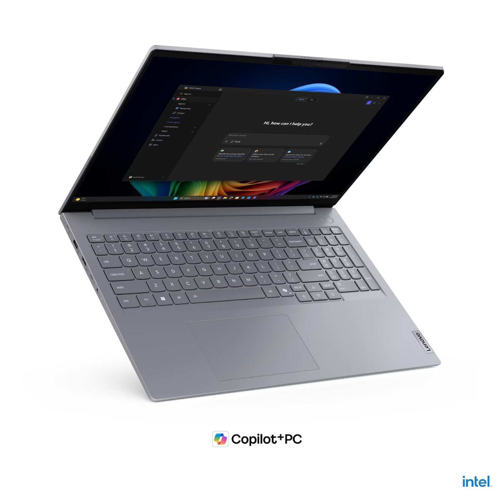 Lenovo ThinkBook 16 G9 Copilot+ laptop with 16-inch WUXGA IPS display, Intel Core Ultra 5, 16GB RAM, 512GB SSD, Windows 11 Pro.