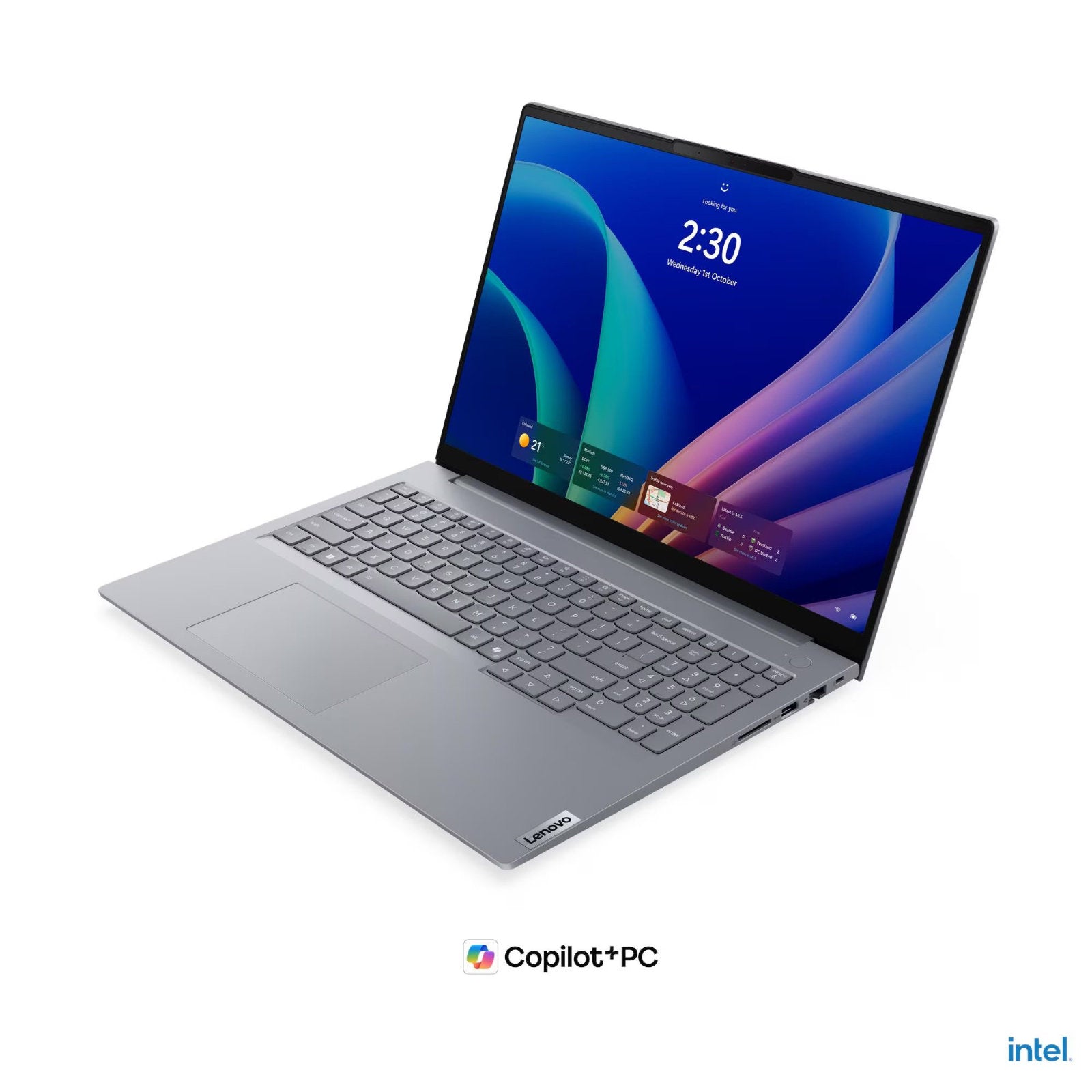 Lenovo ThinkBook 16 G9 Copilot+ laptop with 16-inch WUXGA IPS display, Intel Core Ultra 5, 16GB RAM, 512GB SSD, Windows 11 Pro