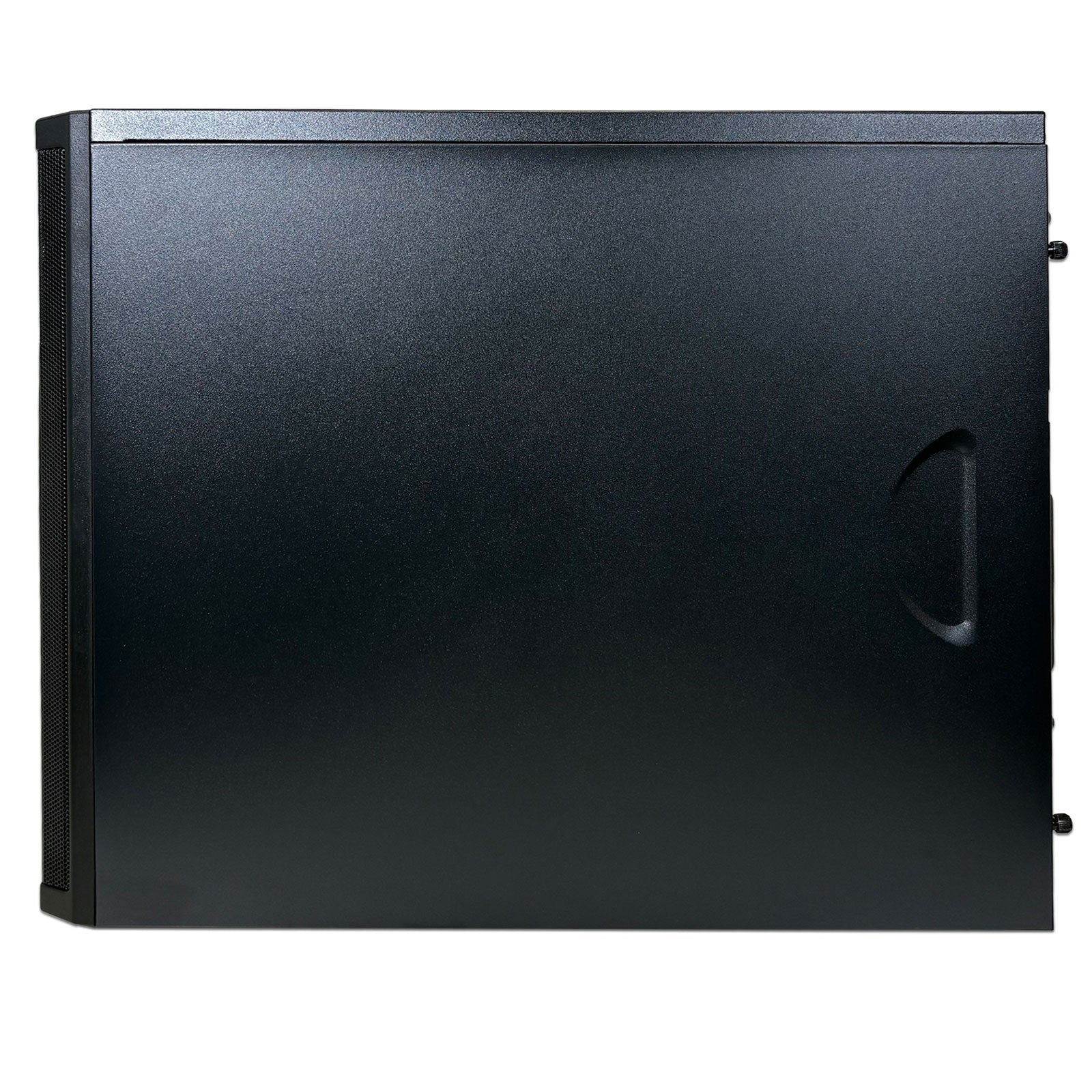 Black Fractal Design Core 1000 Micro-ATX mini tower PC case with USB 3.0 ports, showing front and side view.