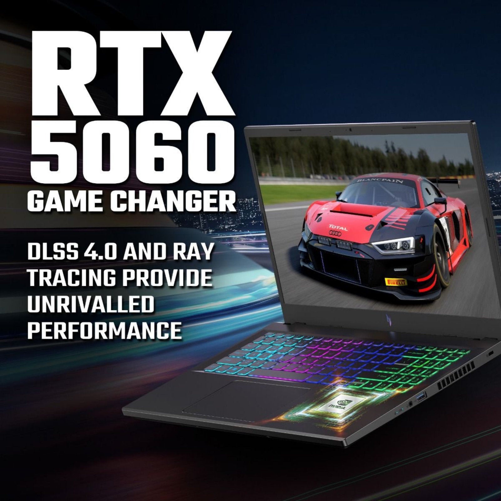 Acer Nitro V15 gaming laptop with 15.6-inch display, AMD Ryzen 5, 16GB DDR5, 512GB SSD, NVIDIA GeForce RTX 5060, Windows 11.
