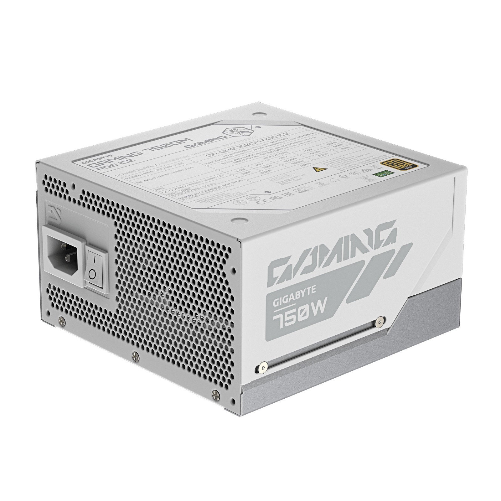 GIGABYTE GAMING 750GM PG5 ICE 750W white fully modular power supply with 135mm fan and 12V-2x6 connector