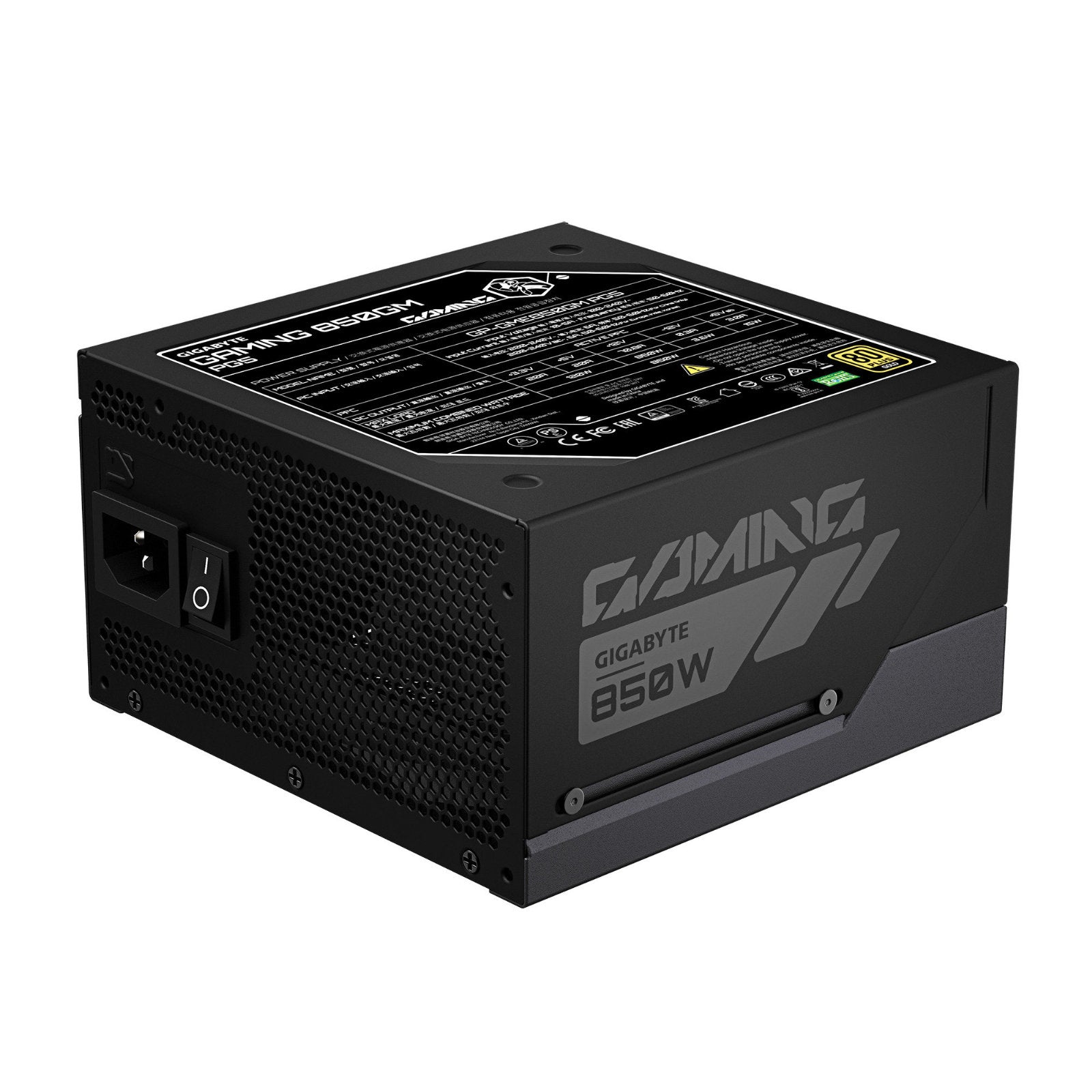 GIGABYTE GAMING 850GM PG5 850W fully modular power supply, black with 135mm smart fan and 12V-2x6 connector